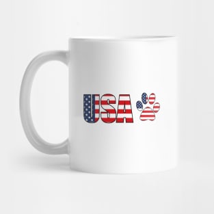 USA flag Dog Paw Mug